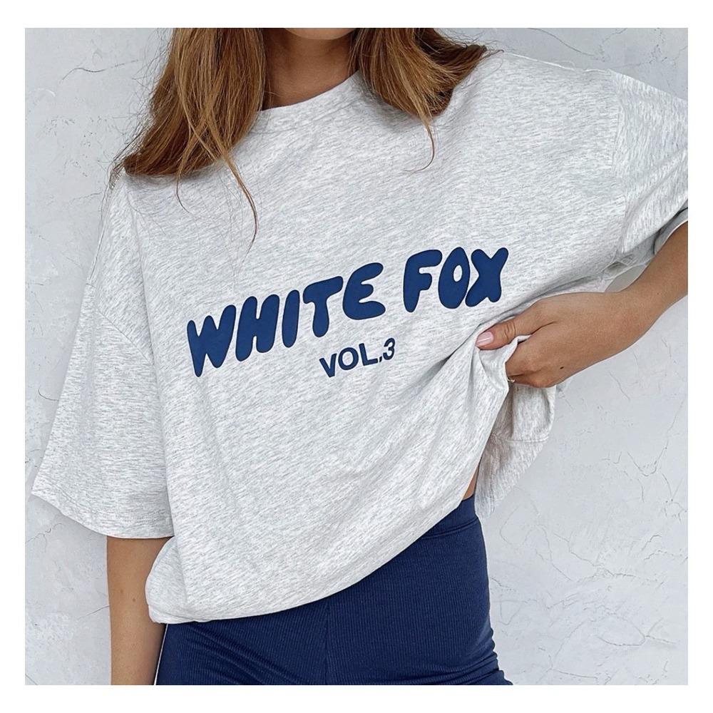 White Fox Offstage Oversized Tee Shirt Mineral Grey Size L/XL Vol 3 Casual Baggy